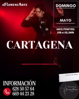 🔥 CARTAGENA SE PREPARA 🔥

El próximo domingo 24 de mayo llega una Masterclass única de la mano de El Chino 🎭
Una oportunidad para aprender, sentir y vivir el flamenco desde dentro.

🕚 Horario: 11:00h a 12:30h
📍 Escuela de Danza Carmen Baños – Cartagena
✨ Clase multinivel

Plazas limitadas ⚠️
Reserva tu sitio y ven a disfrutar de una mañana llena de fuerza, compás y arte.

📞 Información e inscripciones:
628 50 57 64
669 44 23 28

#AflamencArte #ElChino #MasterclassFlamenco #Cartagena #Flamenco BaileFlamenco ArteFlamenco Murcia CartagenaFlamenca FlamencoEnCartagena