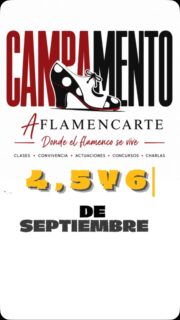 🔥 CAMPAMENTO AFLAMENCARTE 2026 🔥

📅 4, 5 y 6 de septiembre
📍 Murcia

Tres días de formación, convivencia y mucho flamenco junto a grandes referentes de nuestro arte.

💃 Maestros invitados:
✨ El Yiyo
✨ Rebeca Monasterio
✨ Zamaro Fernández
✨ Carlos Carbonell
✨ La Arquilleja

Durante el campamento disfrutarás de:

✅ Clases de formación con artistas de primer nivel.
✅ Convivencia flamenca con alumnos y profesionales.
✅ Espectáculo flamenco en directo.
✅ Concurso con premios y sorpresas.
✅ Un ambiente único donde aprender, compartir y crecer como artista.

🎭 Una experiencia diseñada para todos los amantes del flamenco, desde los más pequeños hasta los más avanzados.

⚠️ Plazas limitadas.

📲 Reserva ya tu plaza y forma parte de esta gran familia flamenca.

#CampamentoAflamencarte #Aflamencarte #Flamenco #ElYiyo #RebecaMonasterio CarlosCarbonell ZamaroFernandez LaArquilleja Murcia BaileFlamenco ArteFlamenco FlamencoJoven FormacionFlamenca Septiembre2026 💃🔥