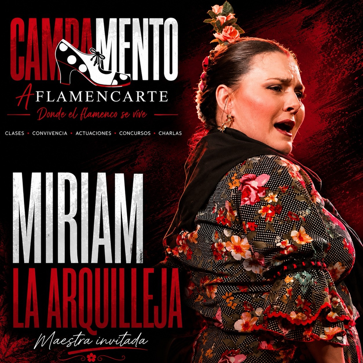 🔥 MIRIAM “LA ARQUILLEJA” ESTARÁ EN EL CAMPAMENTO AFLAMENCARTE 🔥

Tenemos el orgullo de contar con la presencia de Miriam “La Arquilleja” como maestra invitada en una experiencia única donde el flamenco se vive, se siente y se comparte.

📅 4, 5 y 6 de septiembre
📍 Campamento AflamencArte

Tres días de formación, convivencia, actuaciones, concursos y charlas junto a grandes referentes del flamenco.

💃 Aprende, crece y disfruta rodeado de compañeros con la misma pasión por nuestro arte.

⚠️ Plazas limitadas
Reserva la tuya antes de que se agoten.

#CampamentoAflamencArte #MiriamLaArquilleja #Flamenco #BaileFlamenco #ArteFlamenco FormaciónFlamenca AflamencArte SeptiembreFlamenco DondeElFlamencoSeVive 💃🔥🖤❤️